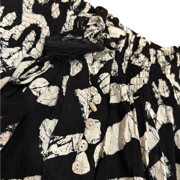 Haute Hippie bohemian black & white high low Maxi Skirt - Picture 3 of 5